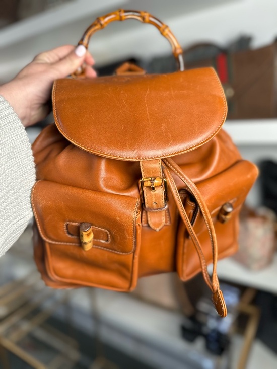 Gucci Handbags - GUCCI BAMBOO HANDLE BACKPACK